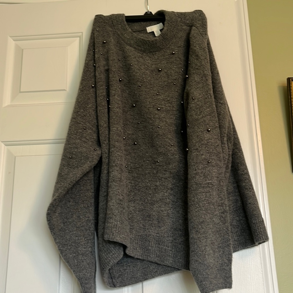 Grey & Silver Pearl Sweater